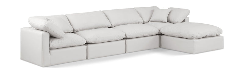 Indulge - Faux Leather 5 Piece Modular Sectional With Chaise