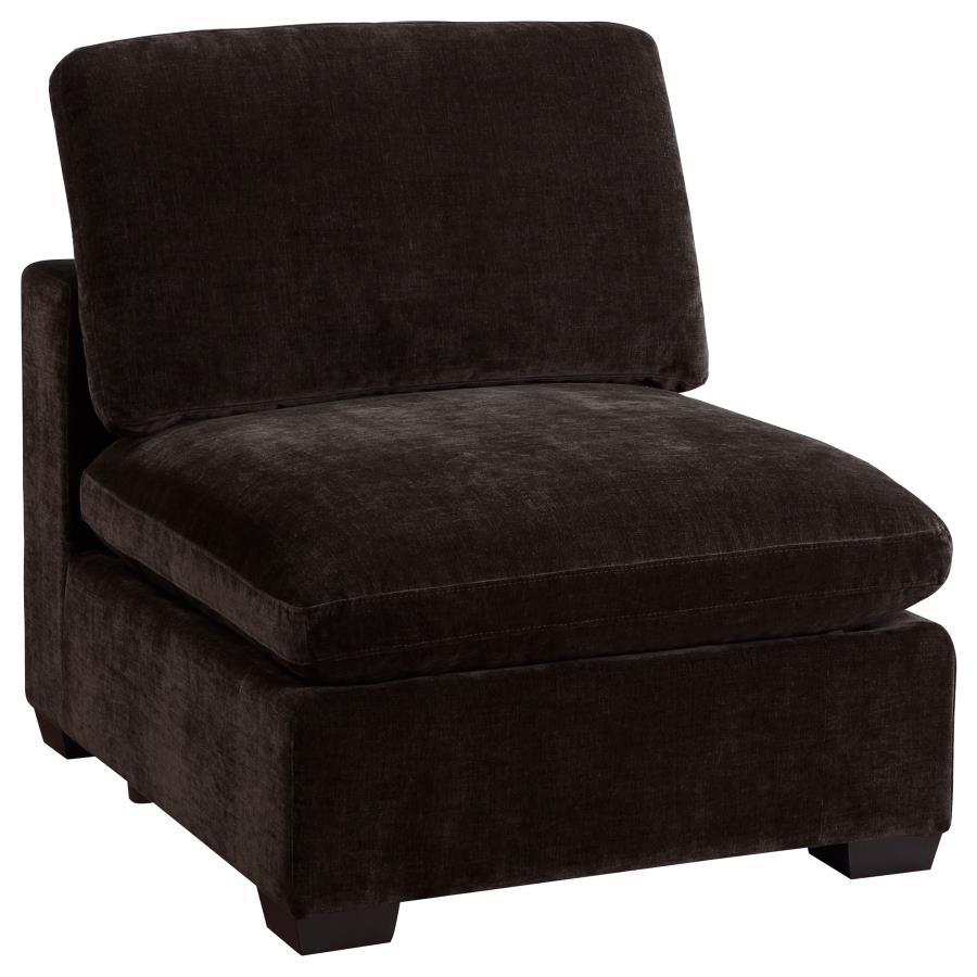 Lakeview - Upholstered Armless Chair - Dark Chocolate