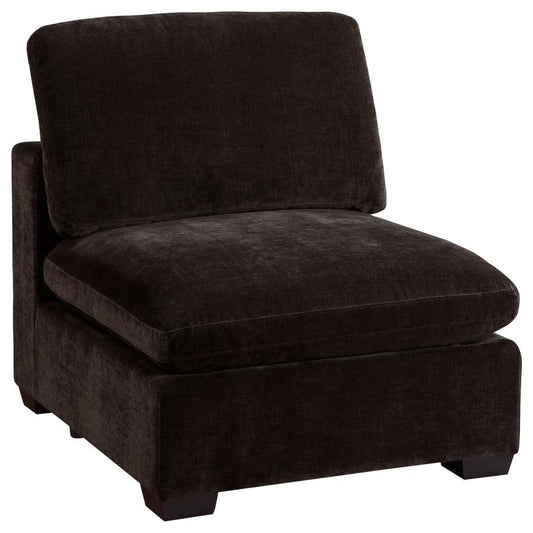 Lakeview - Upholstered Armless Chair - Dark Chocolate