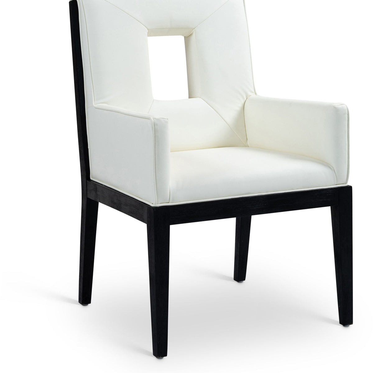 Gwendolyn - Faux Leather Dining Arm Chair With Black Frame