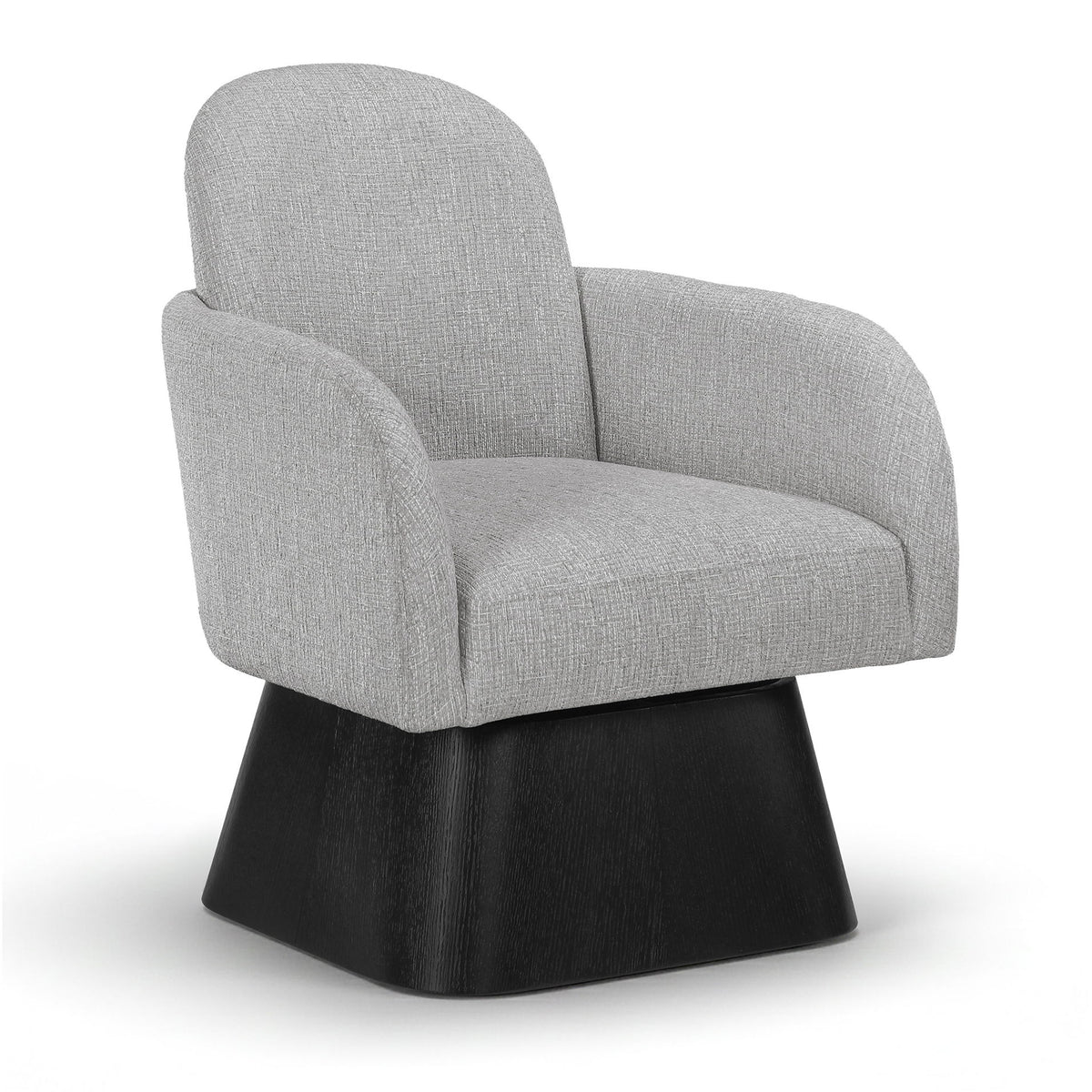 Marlowe - Linen Textured Fabric Upholstered Swivel Accent Chair - Stained Black