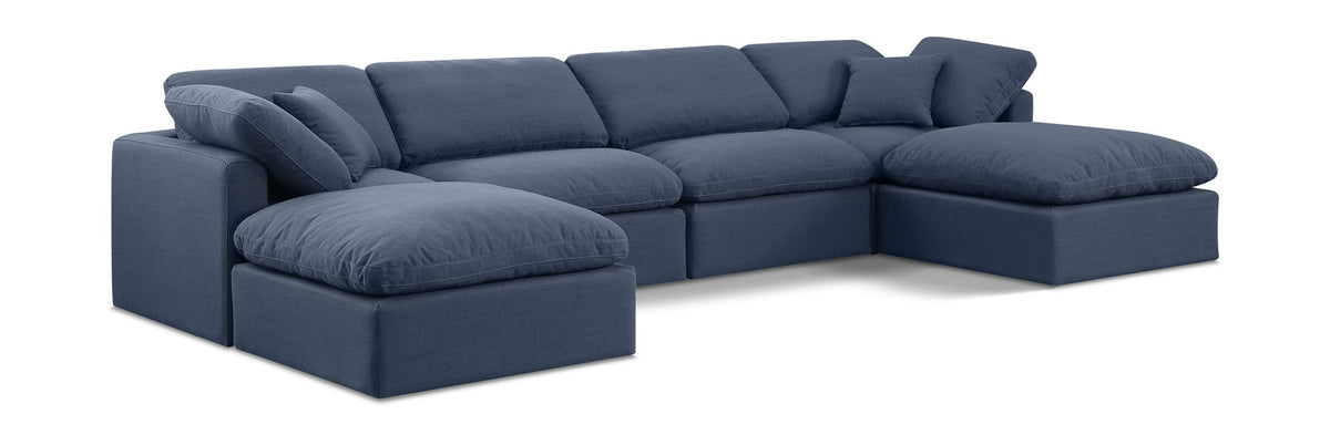 Indulge - Linen 6 Piece Modular Double Chaise Sectional
