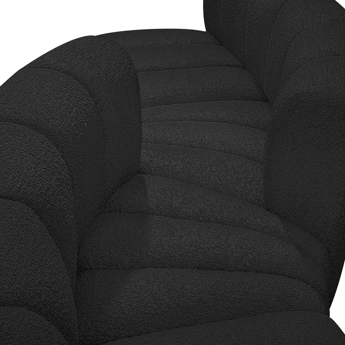 Arc - Boucle Fabric 6 Piece Modular Sofa - Black
