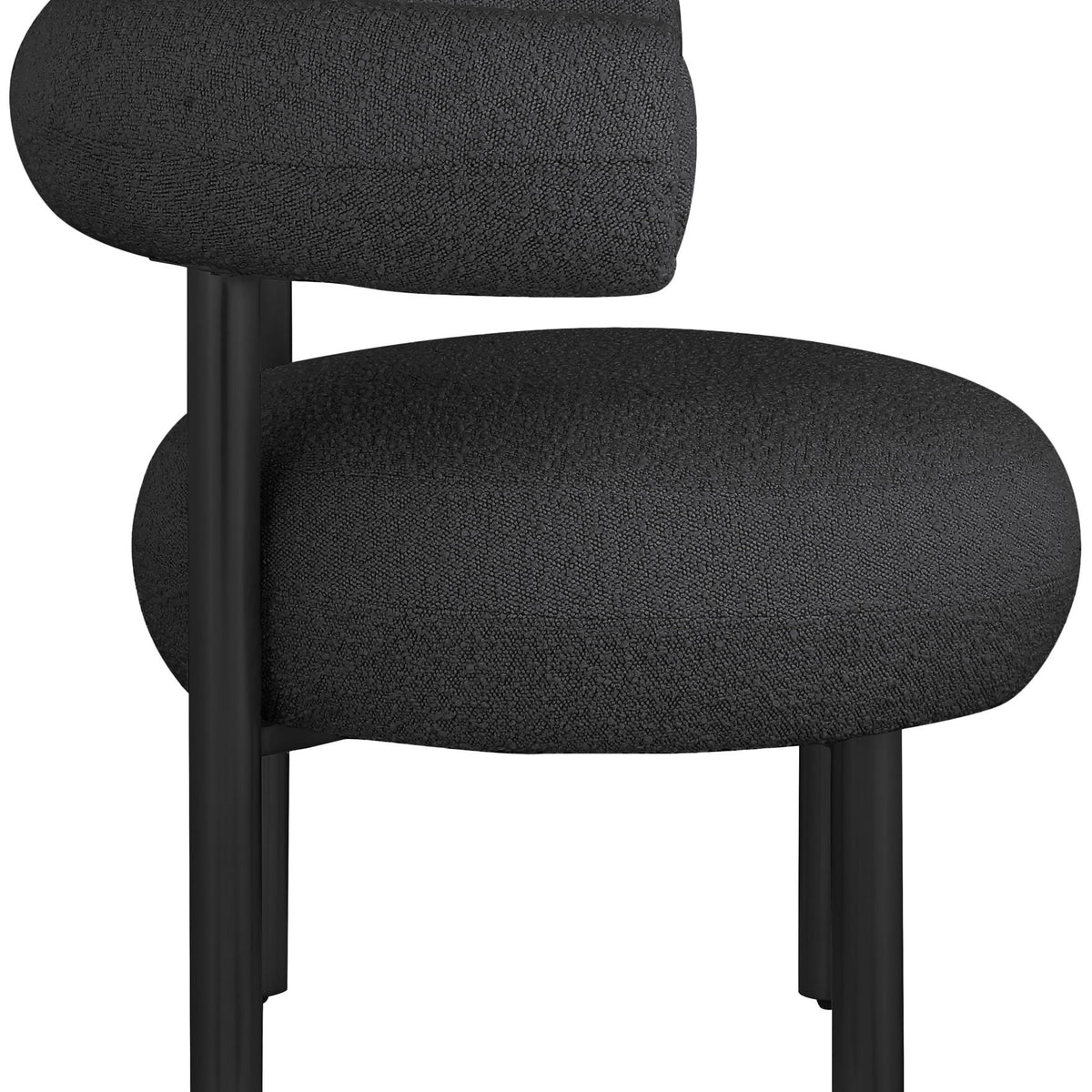 Bordeaux - Boucle Fabric Accent Chair With Black Legs