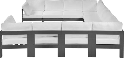 Nizuc - Outdoor Patio Modular Sectional 10 Piece - White - Fabric - Modern & Contemporary