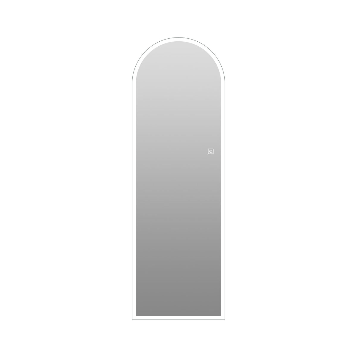 65" X 21" Arched LED Full Length Mirror, Wall Mounted Lighted Full Body Mirror With Frosted Edge Lighting, 3 Color Temperatures & Stepless Dimming - Silver