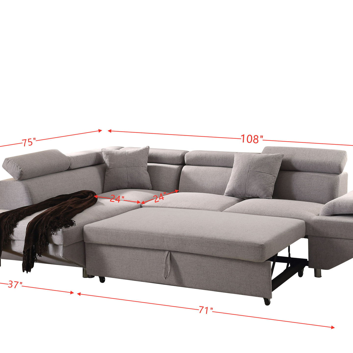 Jemima - Sectional Sofa - Gray