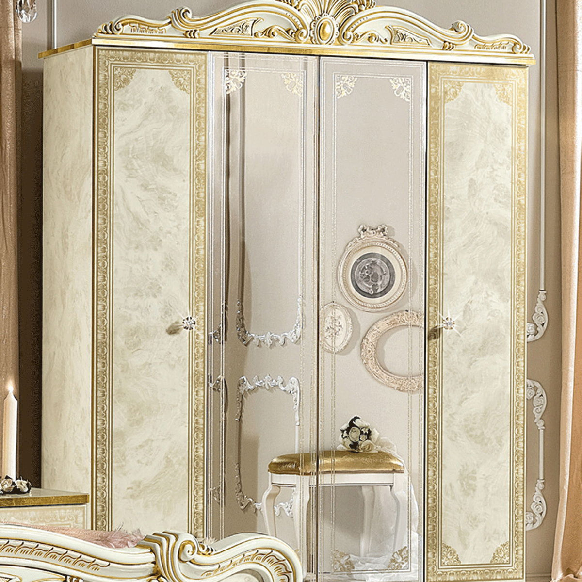 Leonardo - 4 Door Wardrobe - Beige