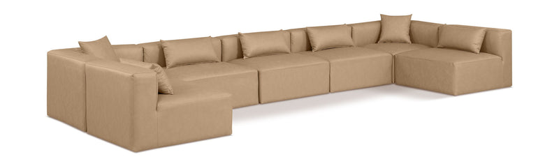 Cube - 7 Piece Modular U-Shaped Sectional - Tan