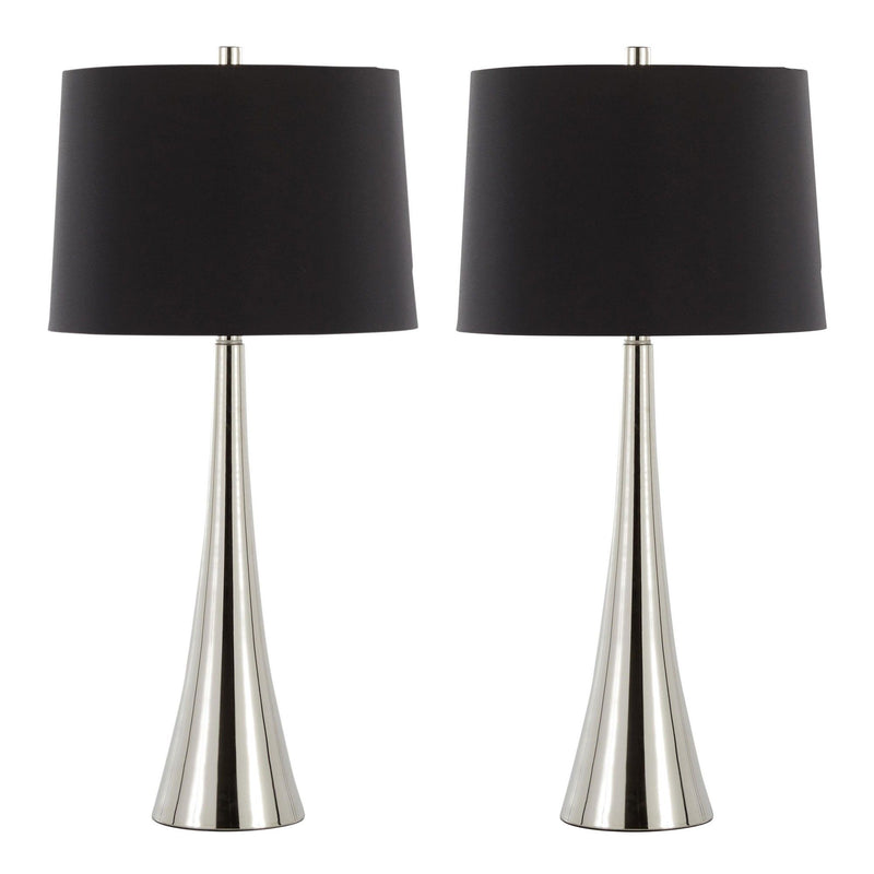 Diana - Contemporary Table Lamp (Set of 2) - Polished Nickel / Black Satin