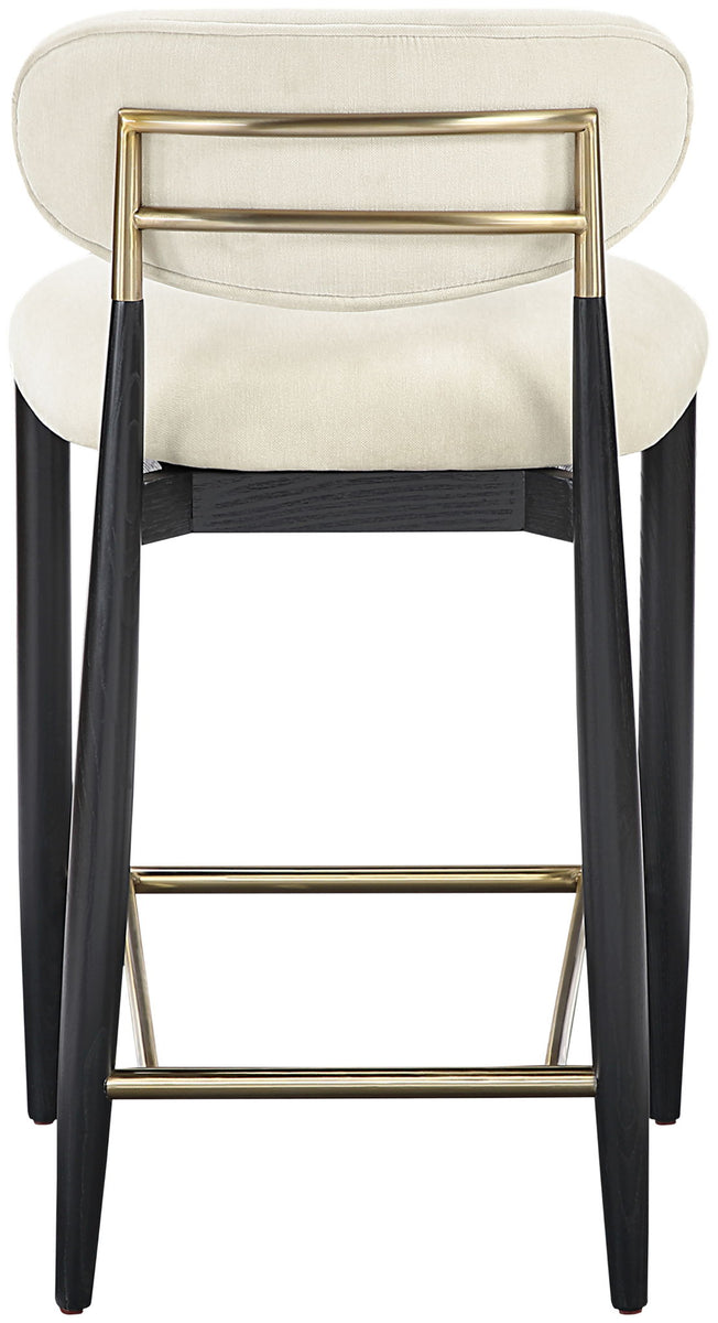 Riccio - Fabric Stool - Black Frame