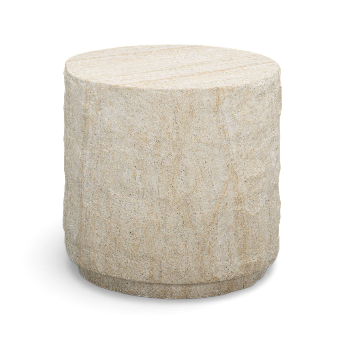 Roxanne - Faux Slab Indoor / Outdoor Side Table - Travertine
