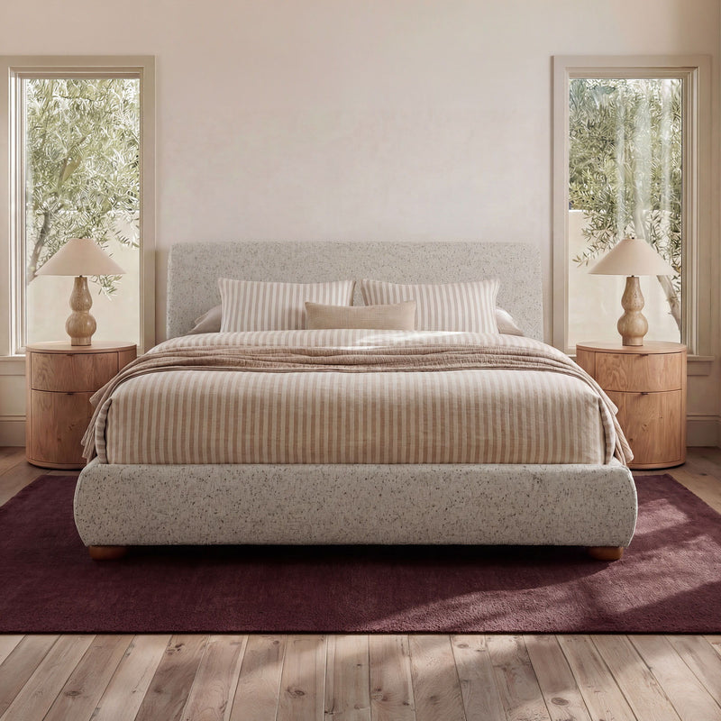 Beau - King Storage Bed - Speckled Light Gray