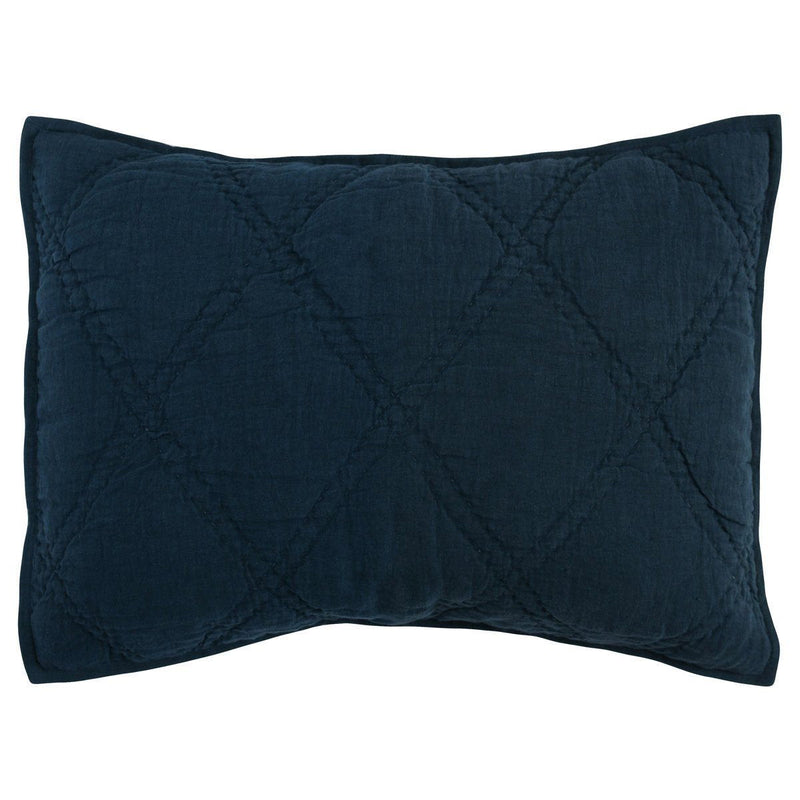 Caleb - Hand Stitched King Quilt - Midnight Blue