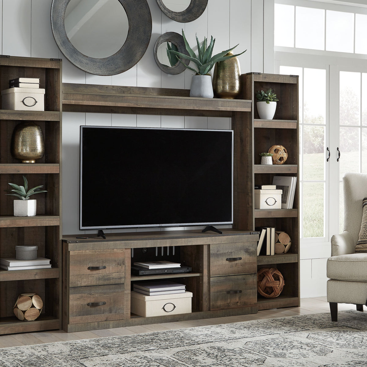 Trinell - 4-Piece Entertainment Center With 60" TV Stand