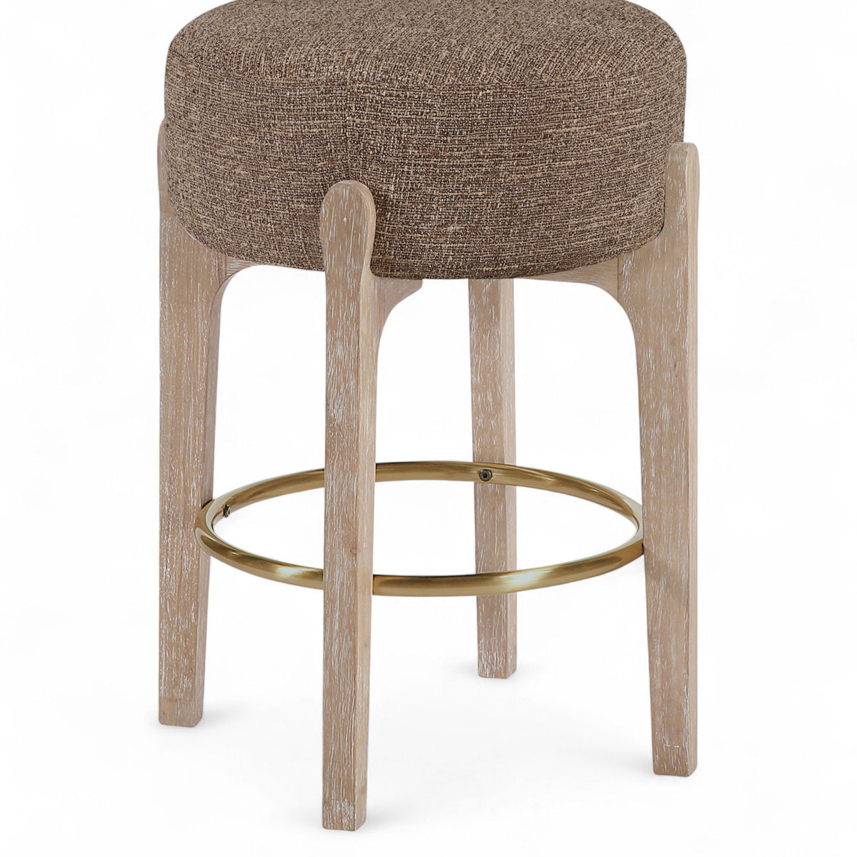 Torino - Backless Counter Stool With Brushed Natural Base (Set of 2)