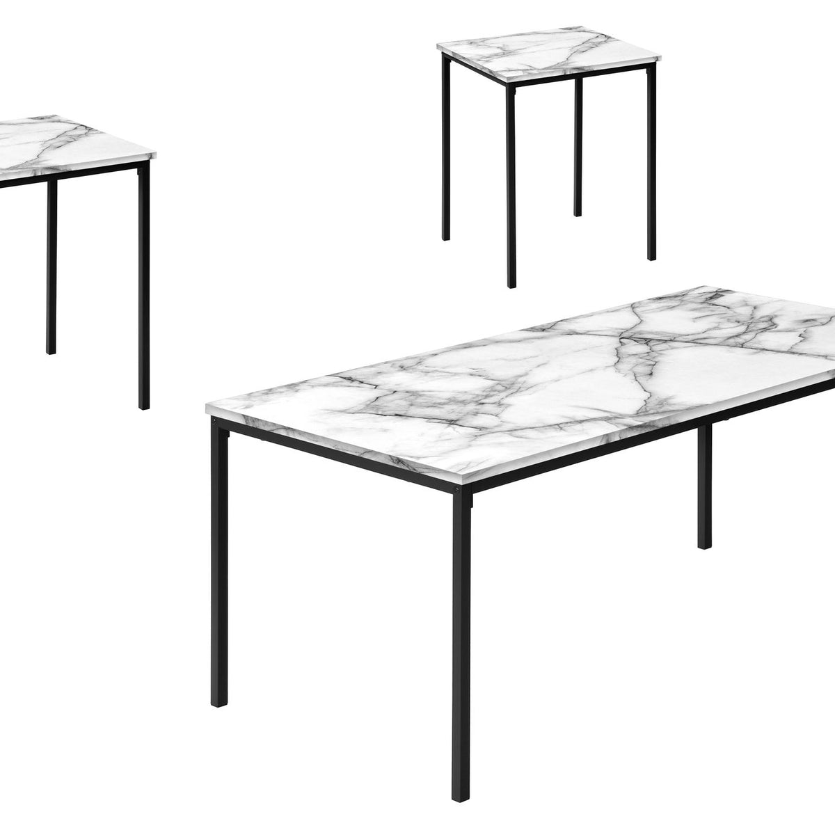 Table Set, Coffee, End, Contemporary, Modern (Set of 3)