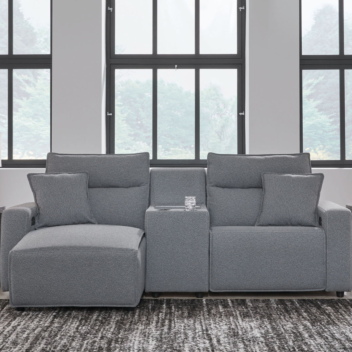 ModMax II - Salt And Pepper - Reclining Sectional
