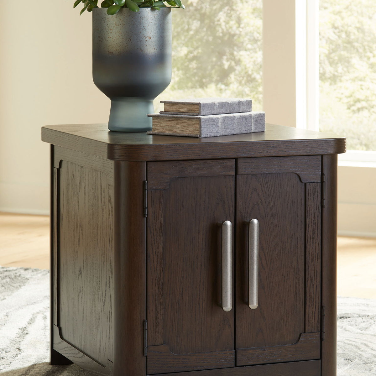 Breckington - Dark Brown - Rectangular 2-door End Table