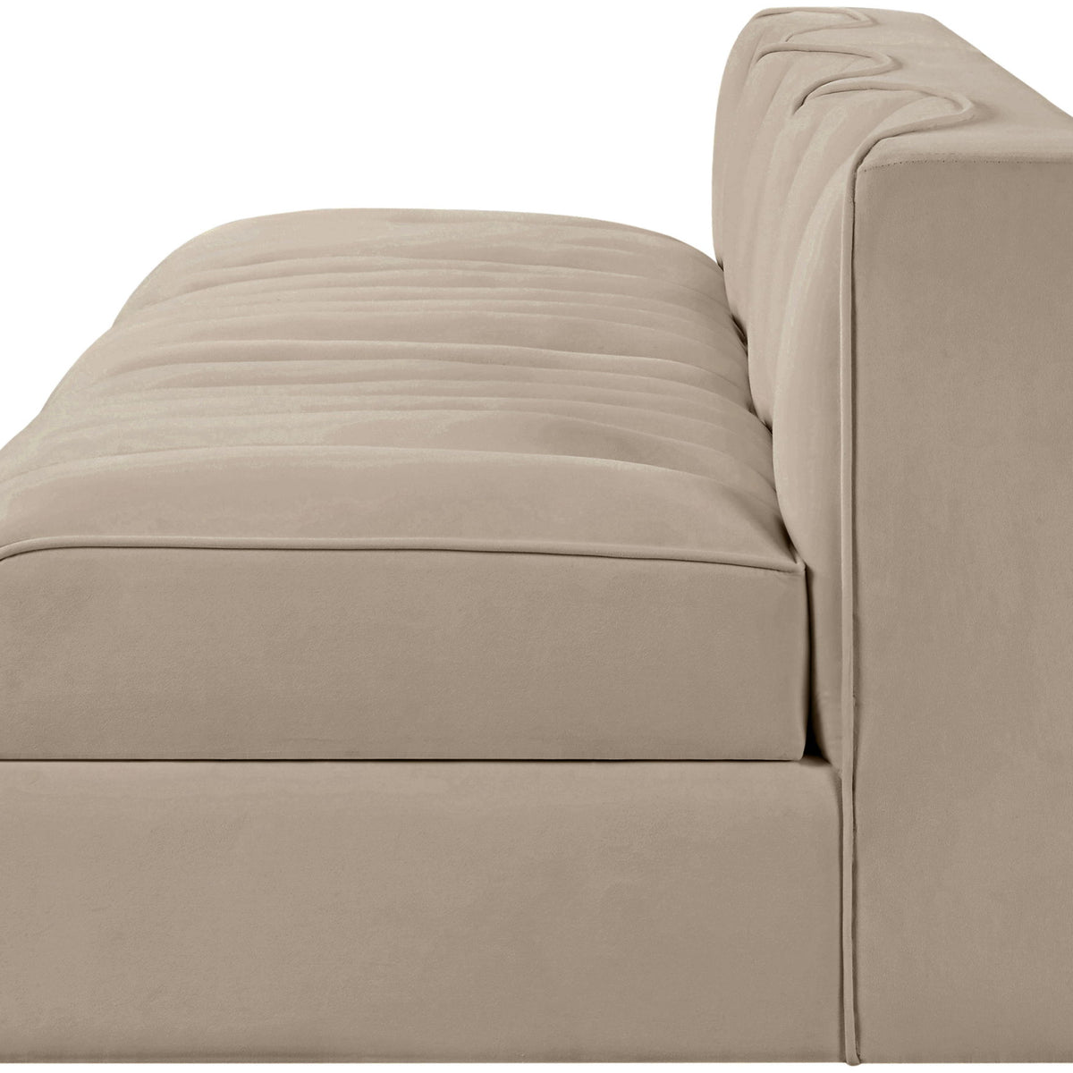 Rummi - Velvet Performance Fabric Upholstered 3 Piece Modular Armless Sofa