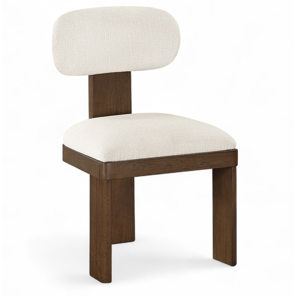 Timbra - Linen Textured Fabric Upholstered Dining Chair (Set of 2) - Walnut Base