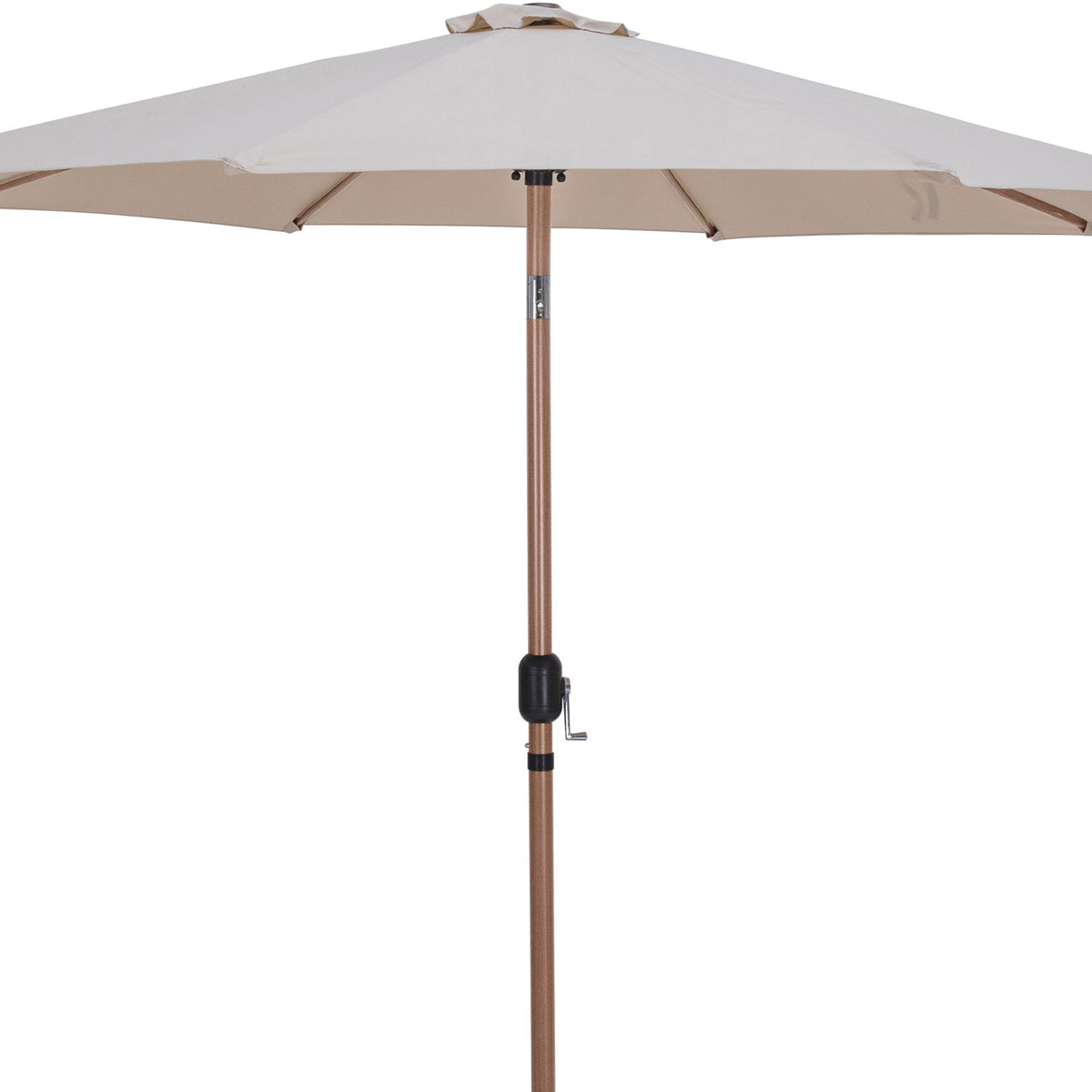 Fiji - Aluminum Patio Umbrella With Round Black And Teak Base