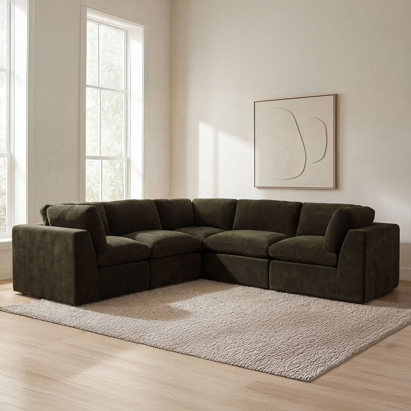 Cates - Classic L Modular Sectional - Dark Green