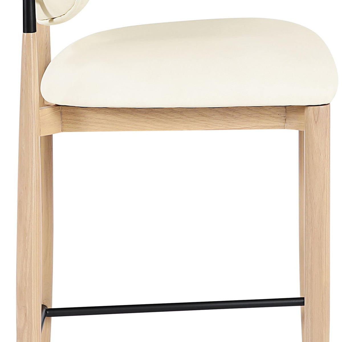 Riccio - Stool - Natural And Black Frame