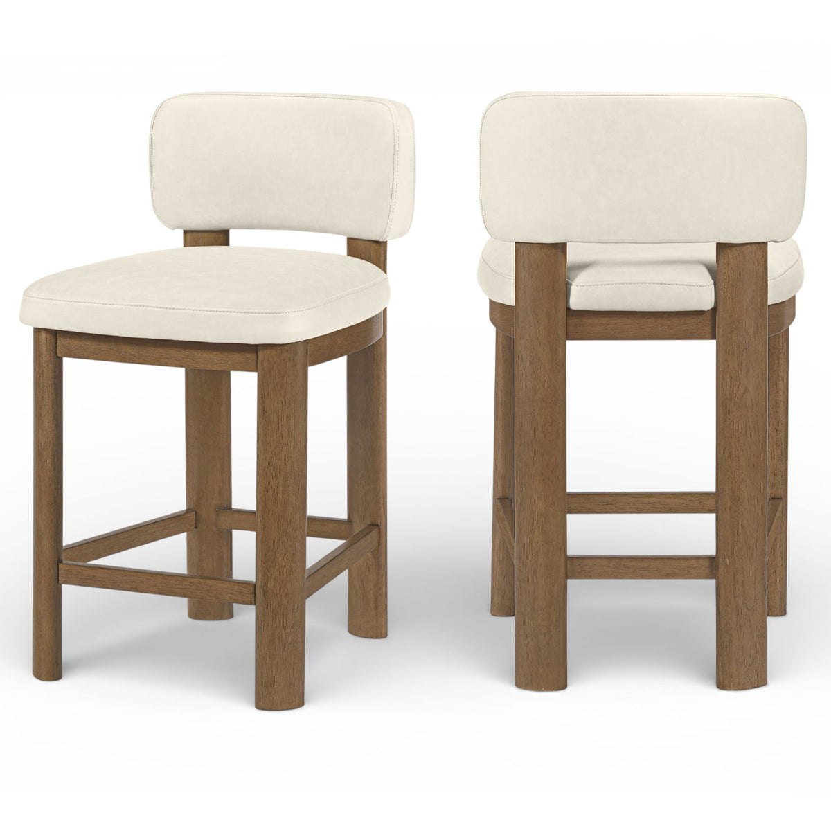 Paloma - Faux Leather Upholstered Counter Stool (Set of 2) - Brown Frame