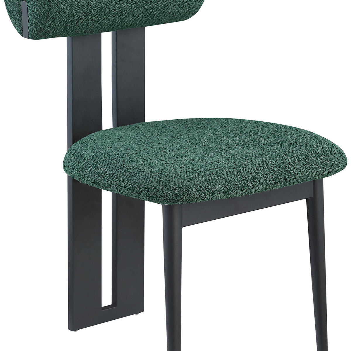 Dario - Boucle Dining Chair With Black Frame (Set of 2)