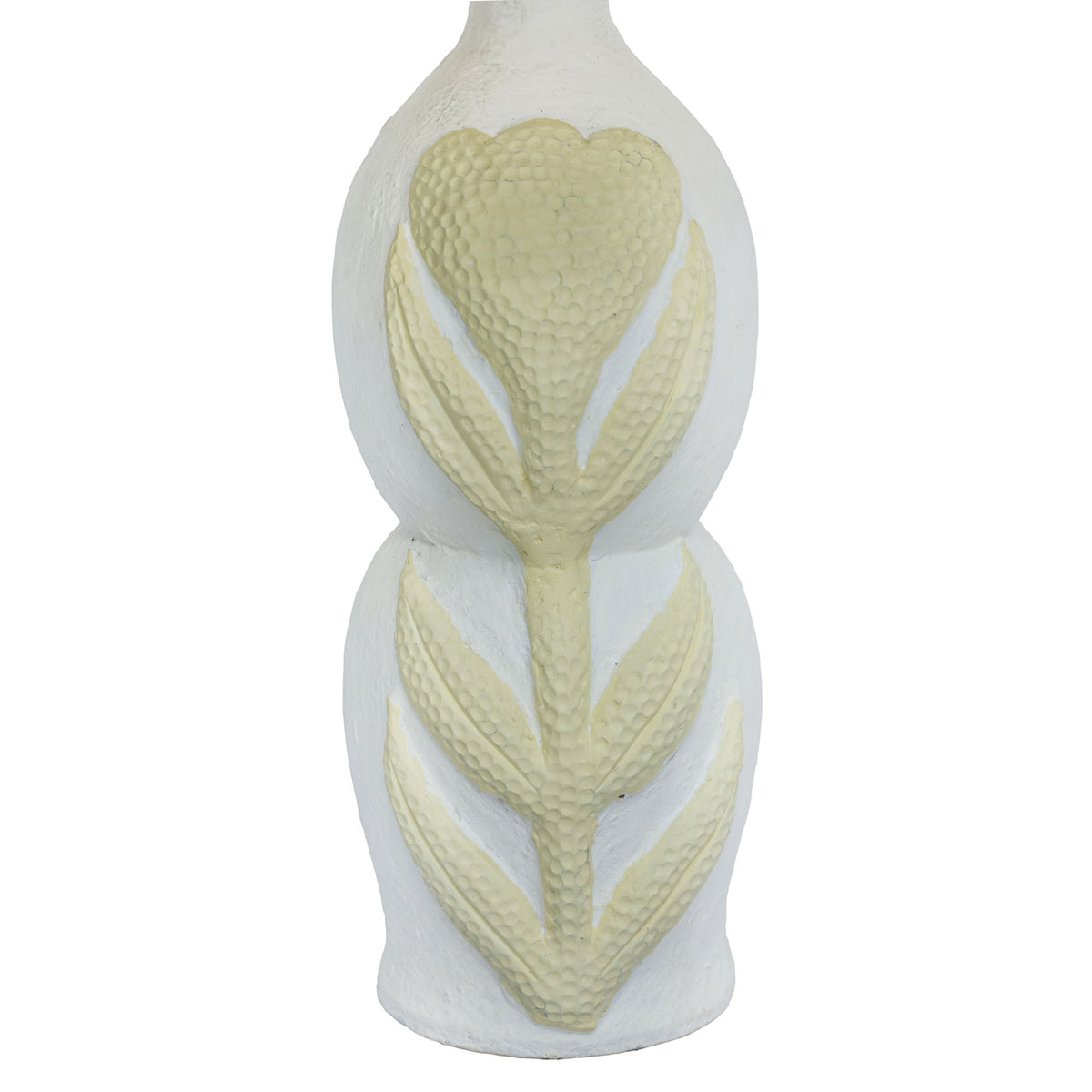 Edith - Curved Papier Mache Flower Pleated Table Lamp - Cream