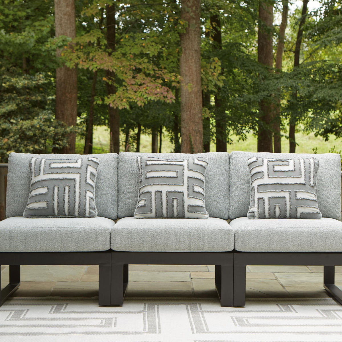 Beachloft - 3-Piece Outdoor Sectional - Black / Gray