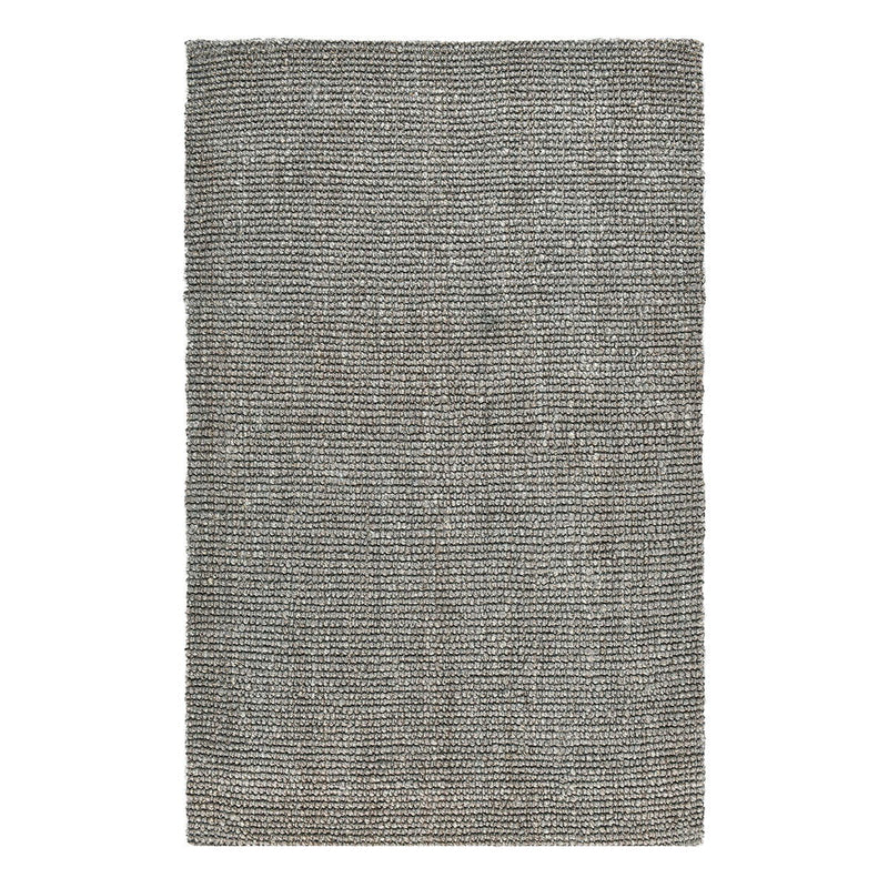 Charcoal chunky loop rug with tight loops and evenly textured flat weave
