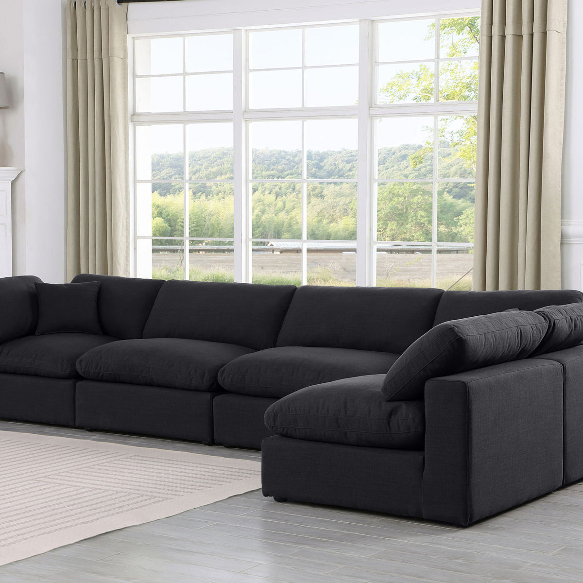 Comfy - 5 Piece Linen Modular Sectional