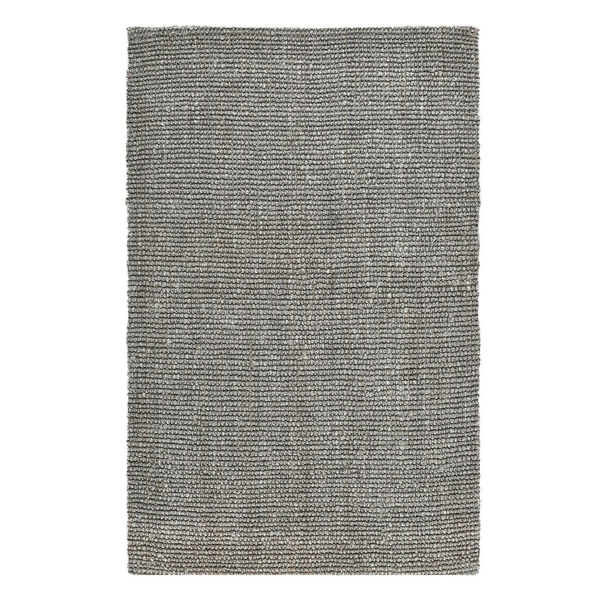 Light charcoal chunky loop rug with compact loop weave and smooth flat finish