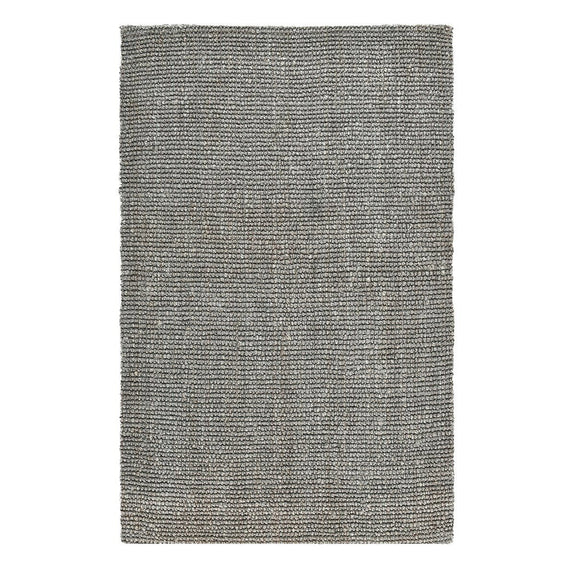 Light charcoal chunky loop rug with compact loop weave and smooth flat finish