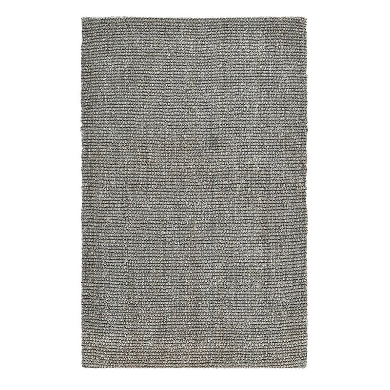 Light charcoal chunky loop rug with compact loop weave and smooth flat finish