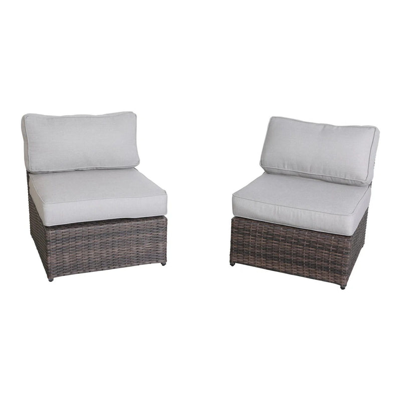 2 Person Wicker Conversation Set With Cushions, Weather Resistant