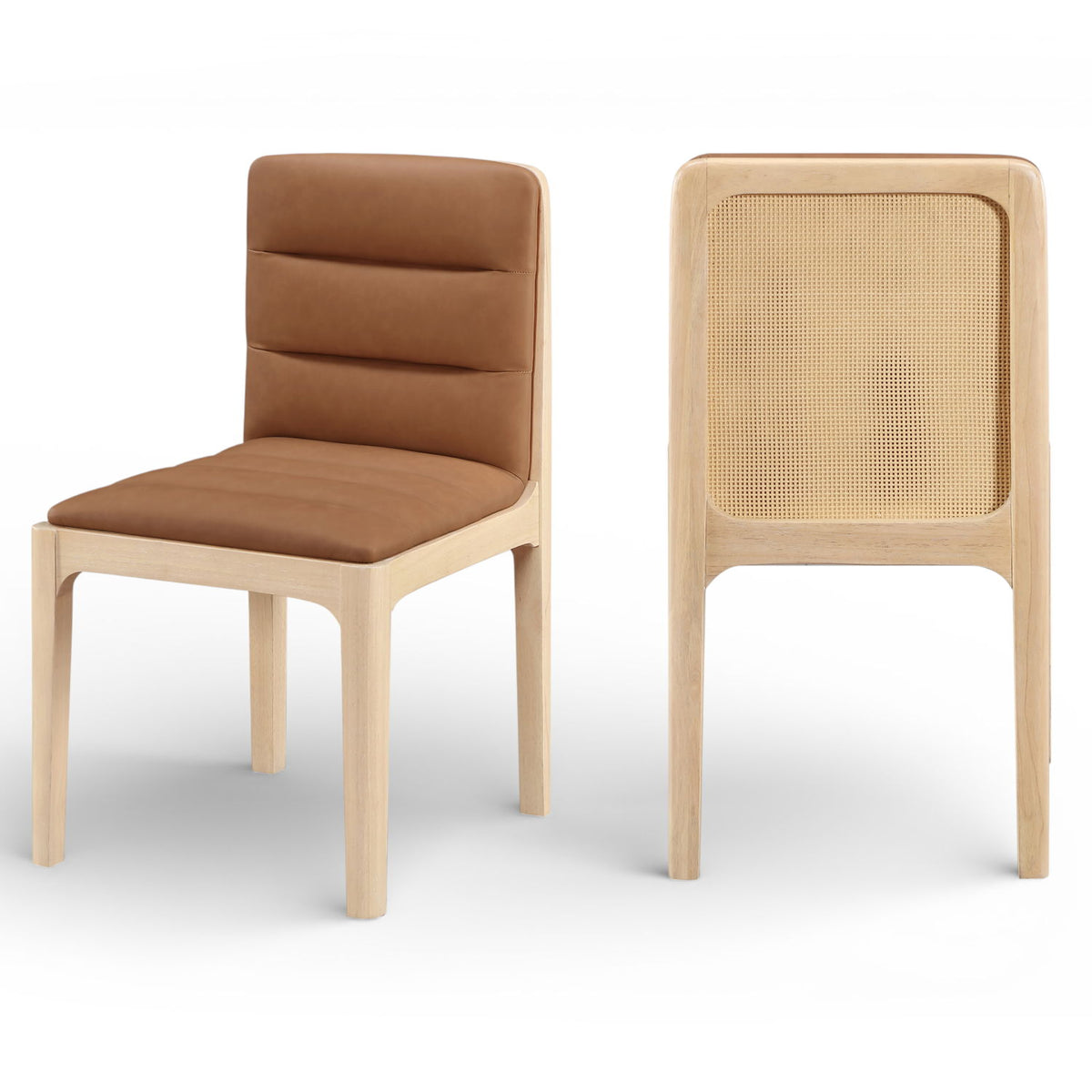 Ellis - Vegan Leather Upholstered Dining Chair (Set of 2) - Natural Base