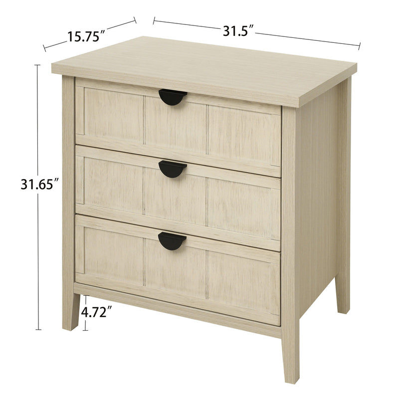 3 Drawer Cabinet, For Bedroom - Natural