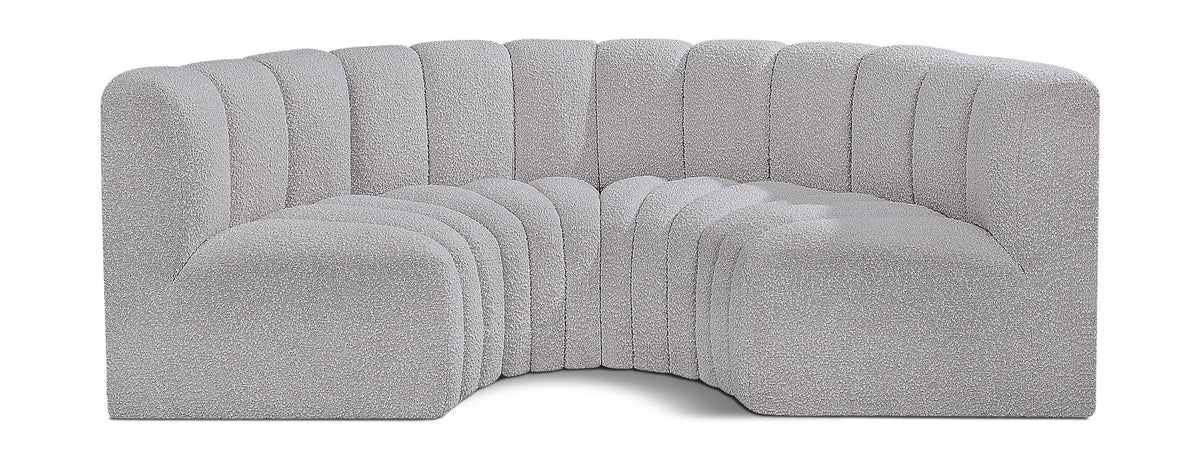Arc - Boucle Fabric 4 Piece U-Shaped Modular Sofa