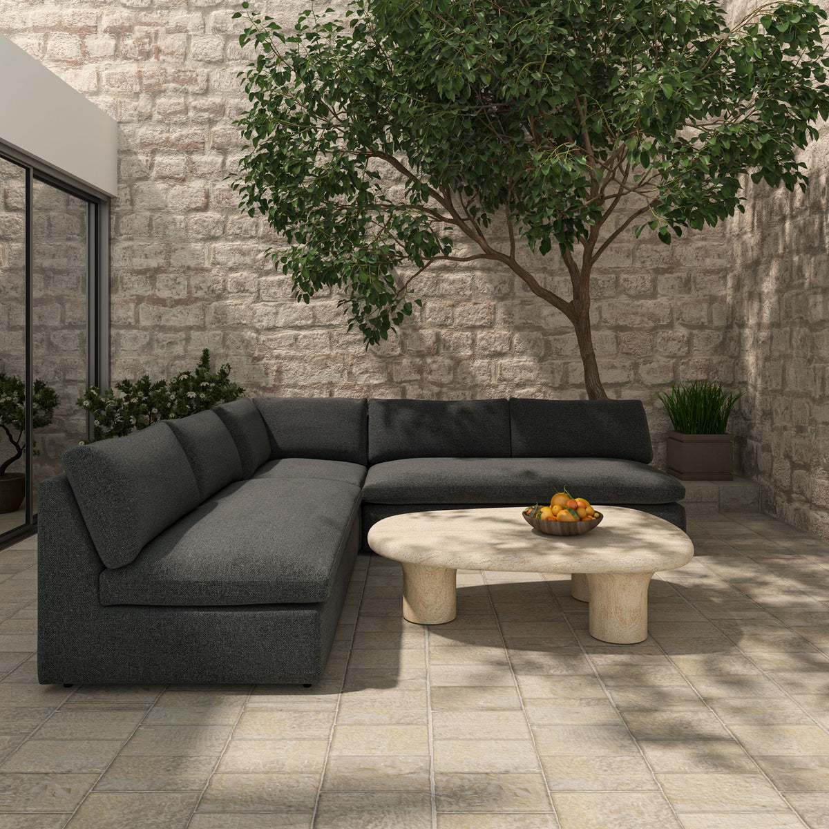 Miles - 5 Piece Outdoor Modular - Charcoal