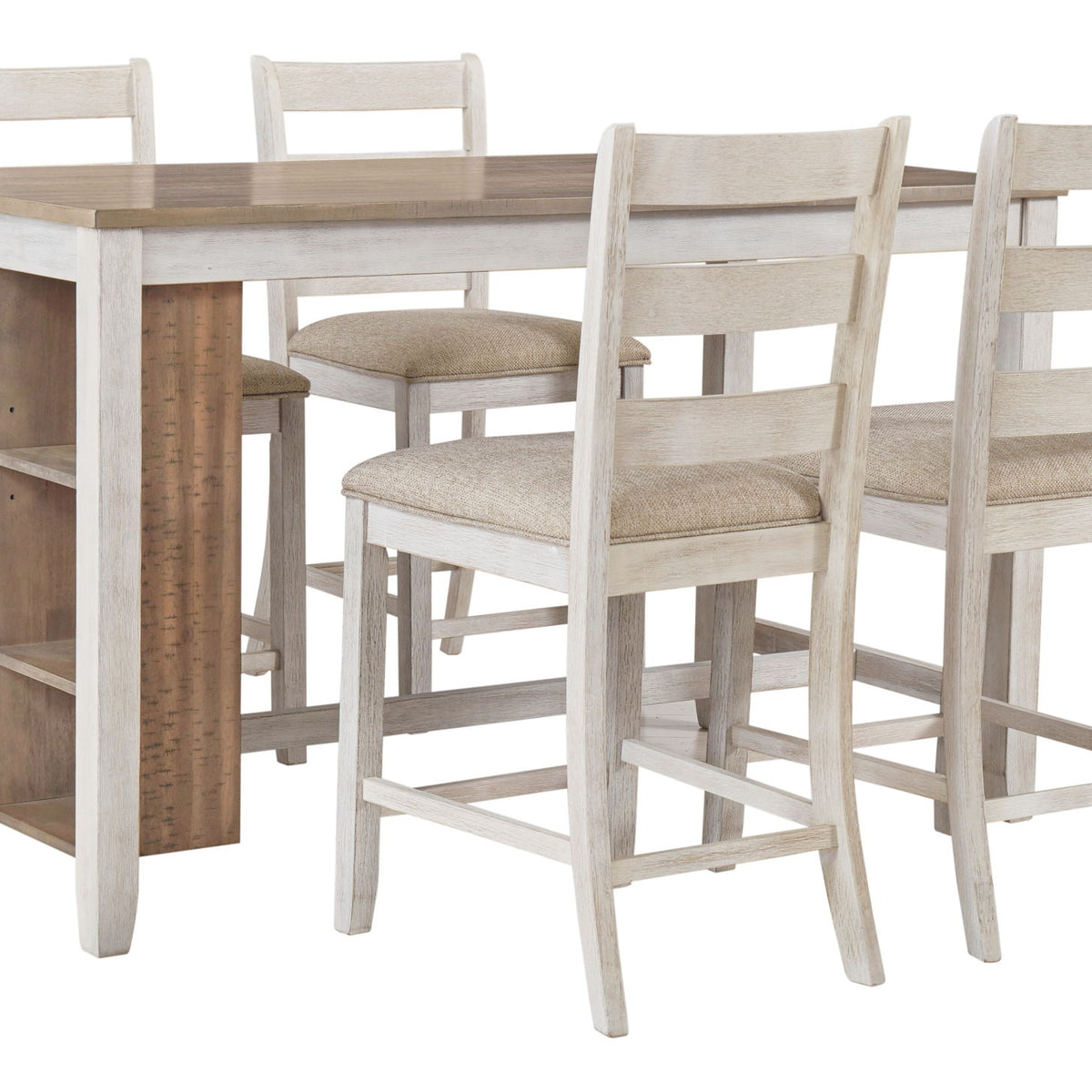 Skempton - Rectangular Counter Table With Storage - White