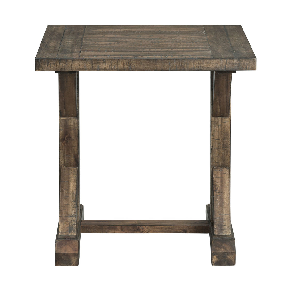 Finn - 3 Piece Accent Trestle Table Set-Coffee Table & Two End Tables - Dark Walnut