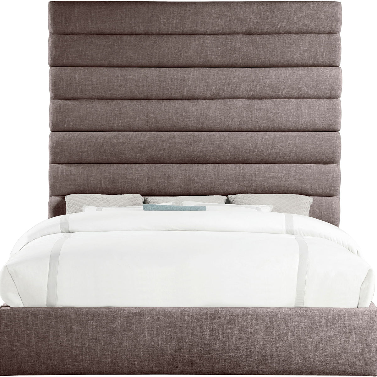 Adam - Linen Fabric Bed With 89" Headboard