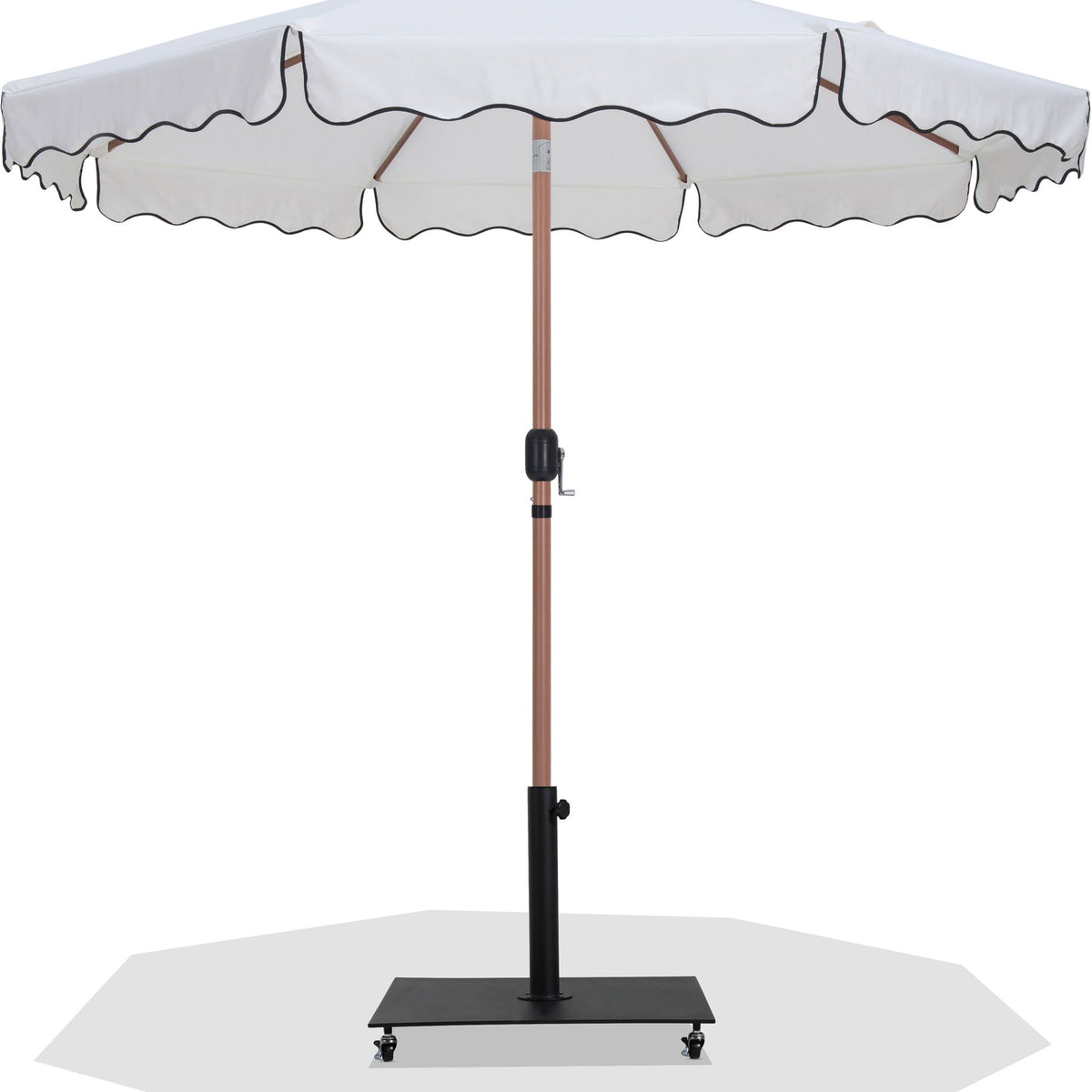Amalfi - Aluminum Patio Umbrella - Black Base / Light Brown Pole