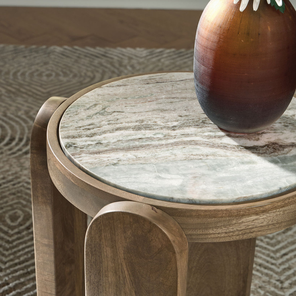 Gavrilley - Accent Table - Gray / White / Brown