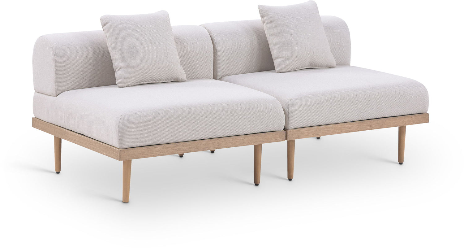 Laguna - 2 Piece Resilient Water Resistant Fabric 71" Outdoor Patio Armless Modular Loveseat