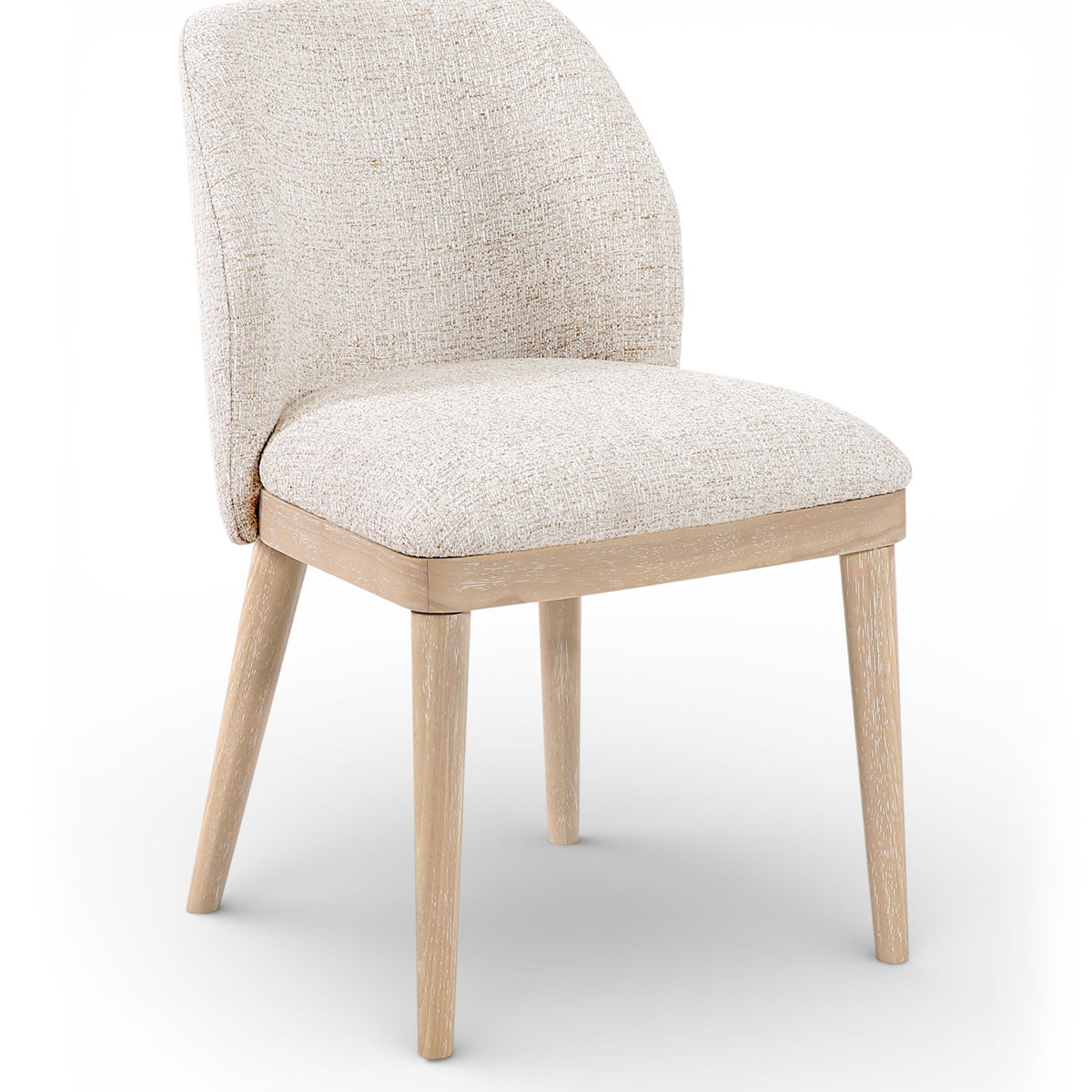 Valeo - Linen Textured Fabric Upholstered Dining Chair (Set of 2) - Painted Natural Base