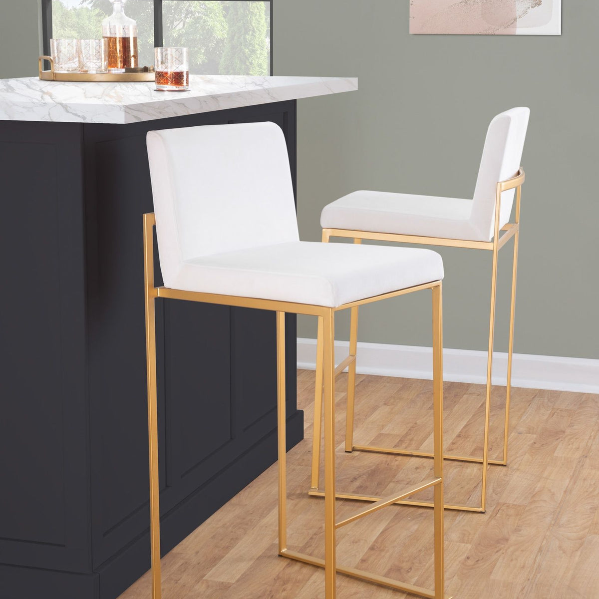 Fuji - Contemporary Design High Back Barstool